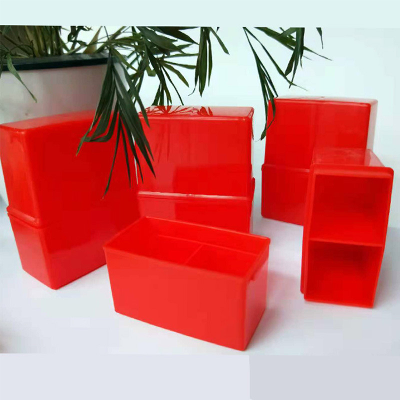 Red two sides seal box 25*25 financial seal 2 private seal plastic seal box fall-resistant square seal material wholesale