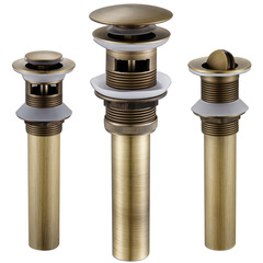 廠家批發 按壓式歐式復古彈跳下水器黃銅材質仿古下水器 古銅色