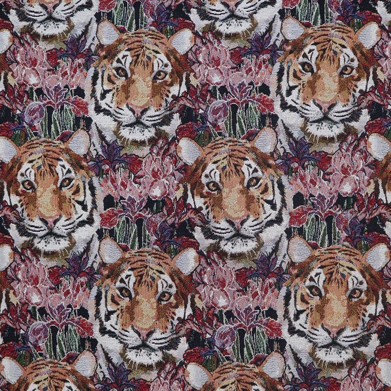 工厂价高档加厚涤棉虎头提花沙发布料抱枕靠垫坐垫