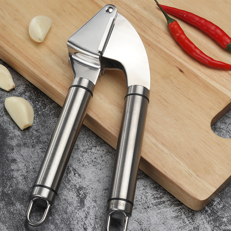 Stainless Steel 304 Garlic Puree Garlic Press Big Handle Garlic Ginger Mashed Garlic Peeler Garlic Peeler Home Creative Gadgets