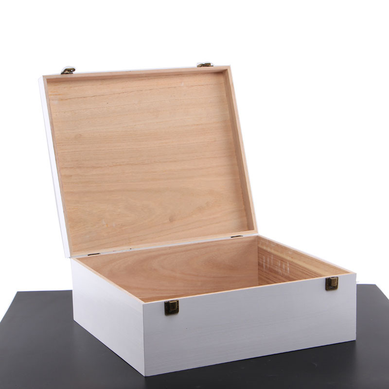 源头工厂喷漆鹿茸片包装盒桐木盒 人参包装盒 纪念币包装白色木盒