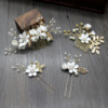 Hair accessory for bride, blue Chinese hairpin, hairgrip, flowered