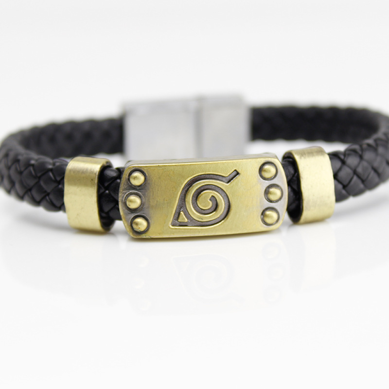 Naruto Ninja hand-made alloy badge vintage woven bracelet magnetic buckle bracelet Doll anime peripheral foreign trade supply Naruto Ninja hand-made alloy badge vintage woven bracelet magnetic buckle bracelet Doll anime peripheral foreign trade supply