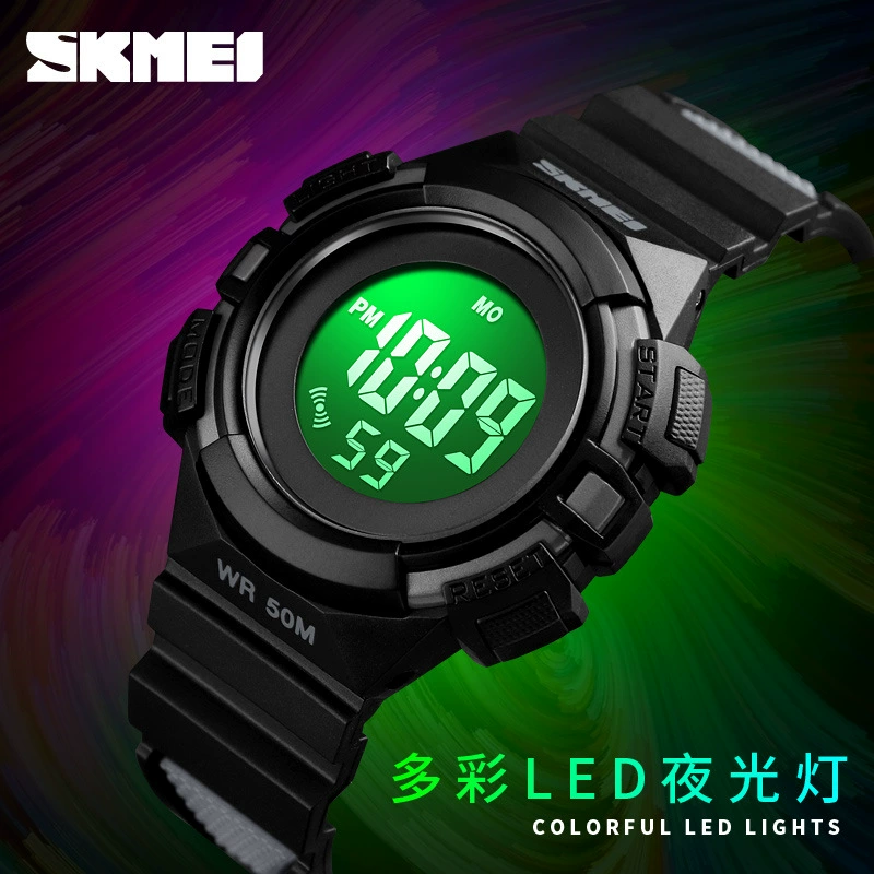 Skmei новая модель 1485 спортивные повседневные студенческие электронные часы для детей, цветной светодиодный подсветкой, креативные часы