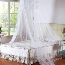 秋冬款单开门蕾丝蚊帐 时尚公主风宫廷蚊帐 免安装吊挂圆顶蚊帐