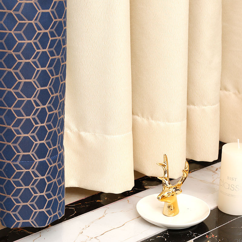 高精密提花五边形格子面料 色织提花窗帘布窄幅 新中式沙发布面料