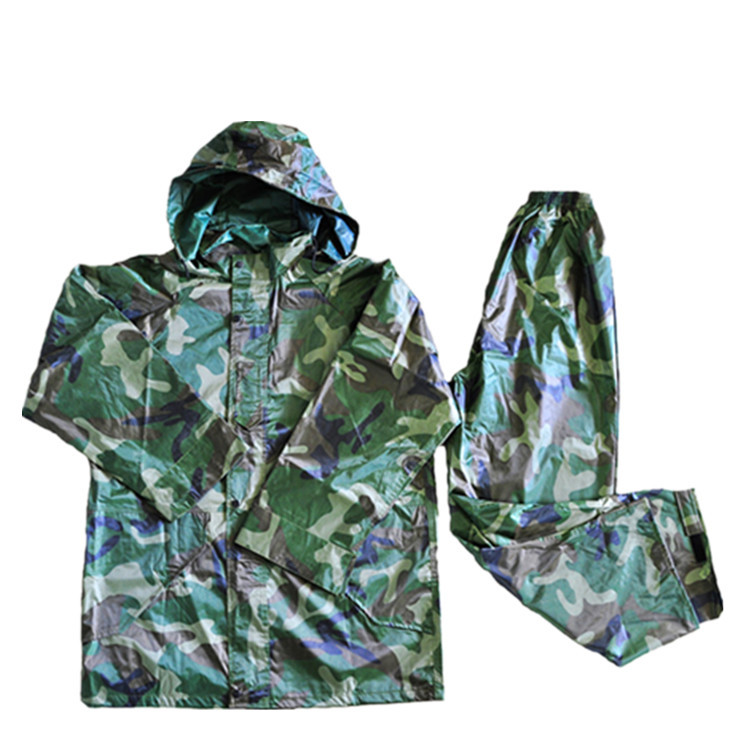 Manufactor Direct selling outdoors construction site Forest Digital camouflage thickening enlarge Fission Raincoat Rain pants monolayer Foreign trade suit