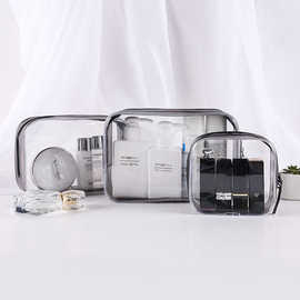 pvc化妆包 透明防水收纳包 旅行简约大容量收纳袋洗漱盥洗包4件套