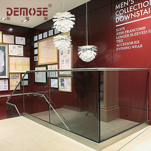 会馆铝合金无立柱护栏 钢化玻璃栏杆 u槽 厂家直销防护防攀爬