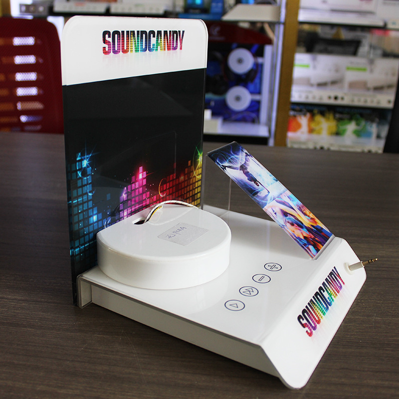 厂家生产 亚克力手机展示架数码音响展示架有机玻璃发光音响耳机