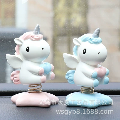Cartoon unicorn cake baking decorations ornaments creative car decorations resin ornaments wholesale