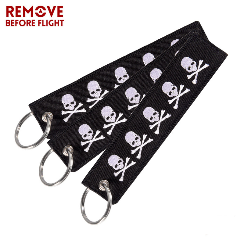 Amazon Explosions Key Chain European and American Popular Foreign Trade AliExpress Best Selling Embroidered Skull Embroidered Key Chain Jewelry