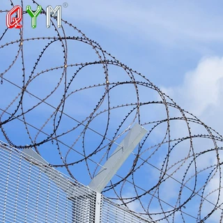 出口定制刀片刺绳刺网机场隔离防爬网刺绳防护围网高速护栏