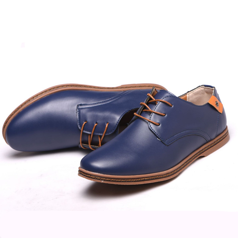 Casual round head shoesmen men's work shoes Single shoes 38-48 size men's leather shoes_voghion.com