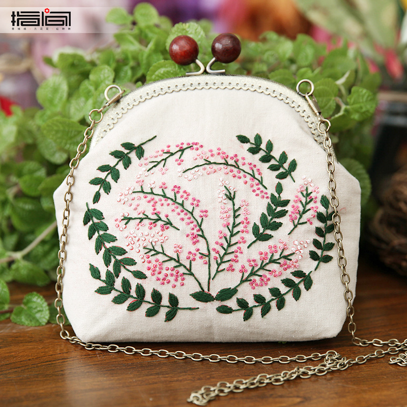 Jinhao tela de bolsillo Bolsa de Oro hecho a mano material de bricolaje bolsa de almacenamiento de flores de tela artesanía cartera