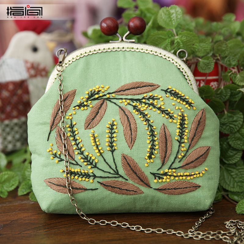 Jinhao tela de bolsillo Bolsa de Oro hecho a mano material de bricolaje bolsa de almacenamiento de flores de tela artesanía cartera