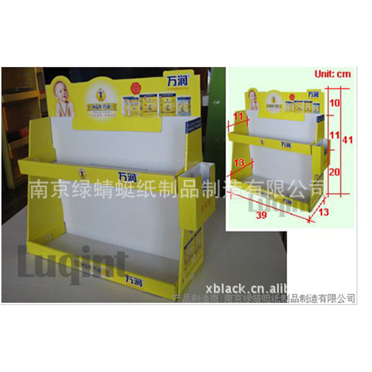 绿蜻蜓厂家供应柜台式纸货架 瓦楞纸板超市桌面纸展示架直销