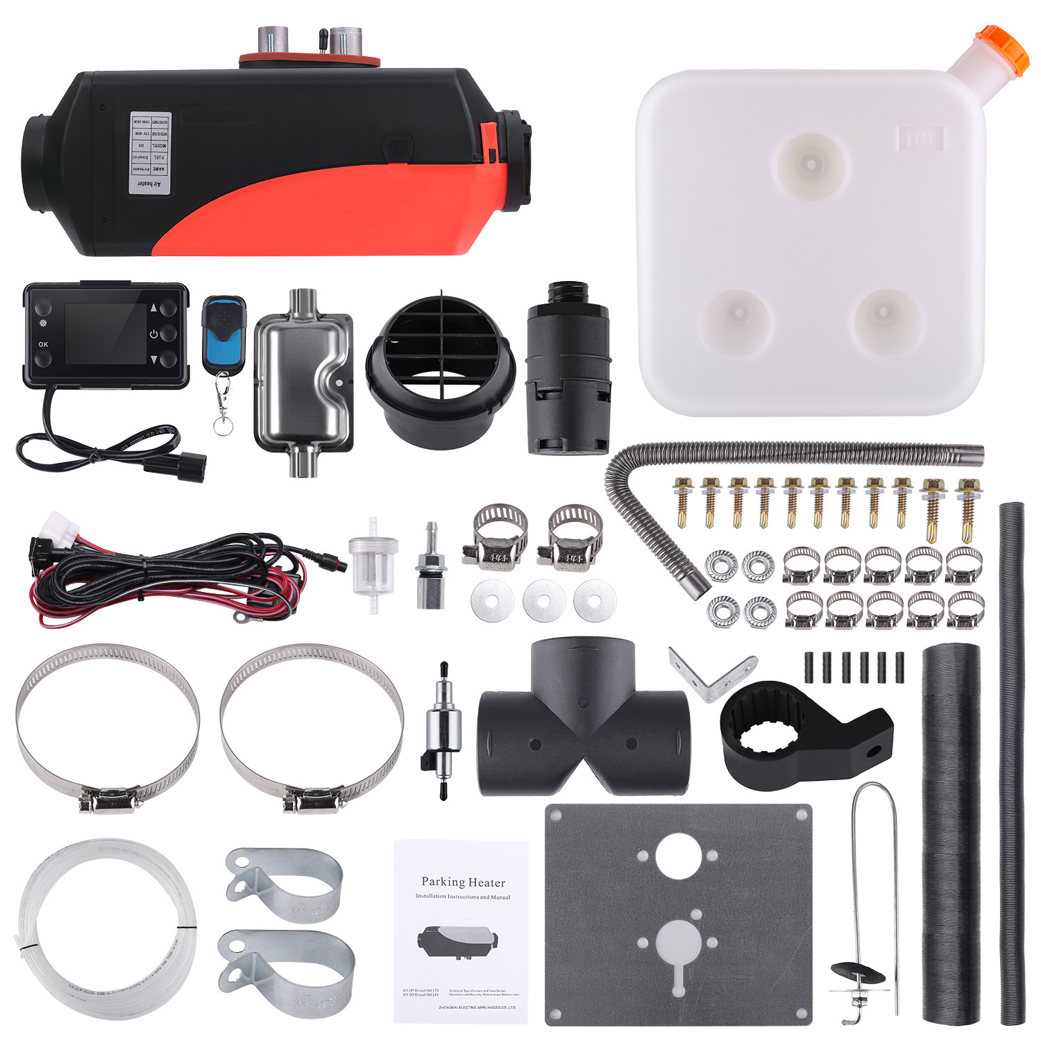 5KW  跨境电商 驻车加热器 燃油暖风机 板式换热器英文