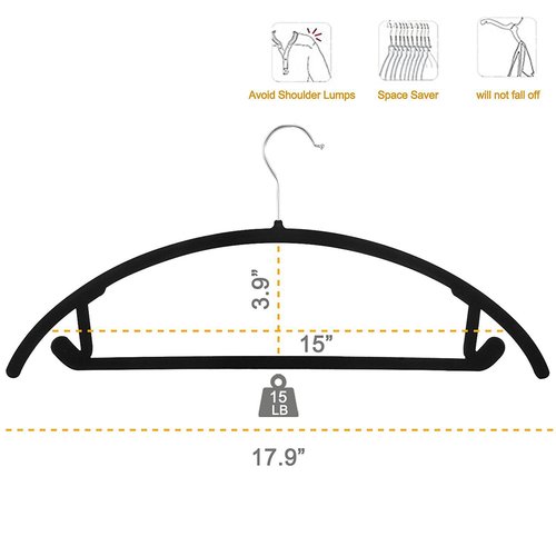 Semi-circular arc flocked clothes hanger, non-slip, traceless clothes hanger, anti-shoulder corner, anti-bulging clothes hanger, suede oval clothes hanger