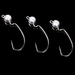 Lead Head Curved Shank Hook Soft Plastic Worm Hook 3g 5g 7g 10g Crooked Mouth Wide Belly Lead Head Weighted Long Range Casting Soft Plaster Bait Hook
