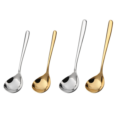 Stainless steel rice bowl spoon with thick handle for home use, soup spoon, ladle, porridge spoon, multi-purpose public spoon, sauce spoon, soup shell spoon