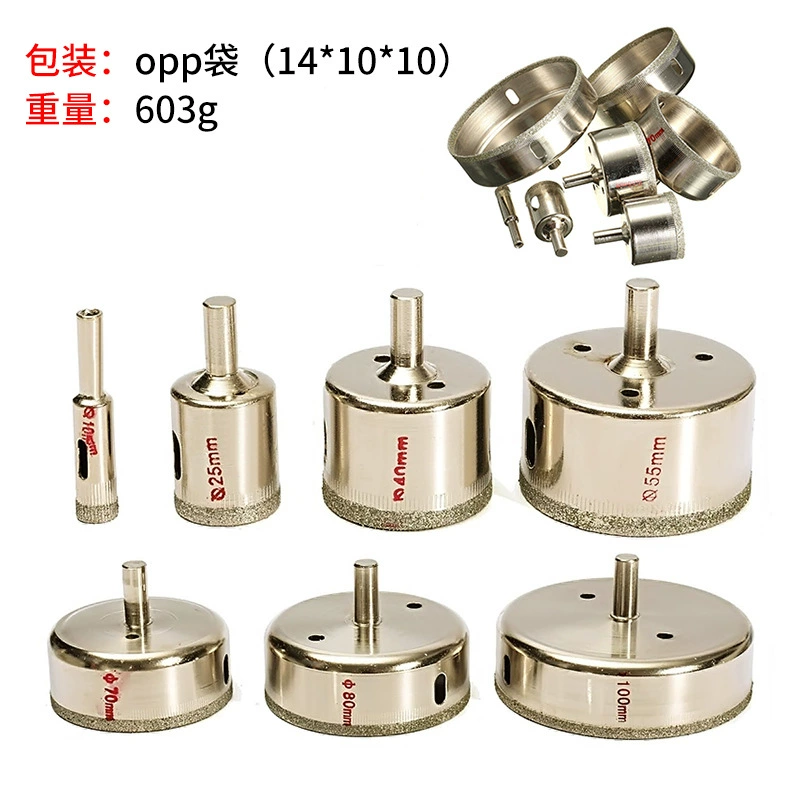 Набор из 7 предметов 10-100 мм Мраморный Открыватель отверстий Алмазный стеклянный Открыватель отверстий сверло Будда бусины Круглый шлифовальный станок