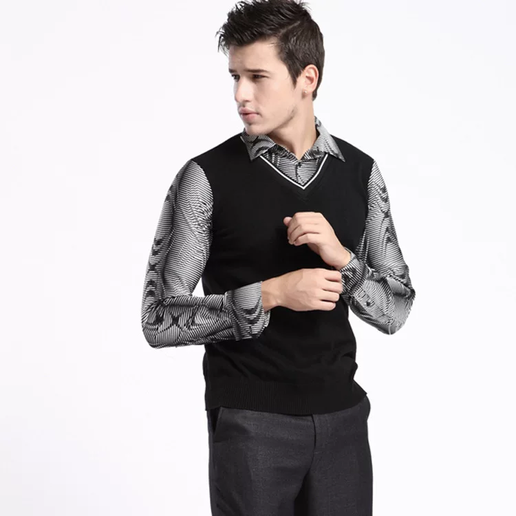 Spring knitted set от Goldeberg? () набор: жилет, рубашка, свитер для отдыха, корейский стиль