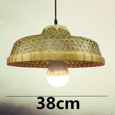 Lámpara de Techo Estilo Chino de Bambú, Iluminación Retro Nostálgica con Forma de Sombrero de Paja, para Restaurante de Hot Pot, Restaurante de Cocina Local, Pantalla de Lámpara con Forma de Sombrero