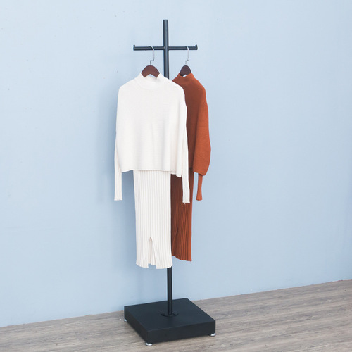 Bold iron clothing hanger, clothing store hanging rack display stand, Internet celebrity floor-standing side hanging display rack, island rack