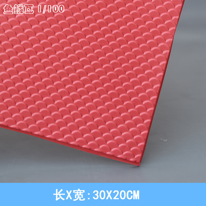 Mini Escala de pescado azulejo rojo PVC modelo de superficie azulejo de techo DIY edificio arena bandeja paisajismo materiales hechos a mano