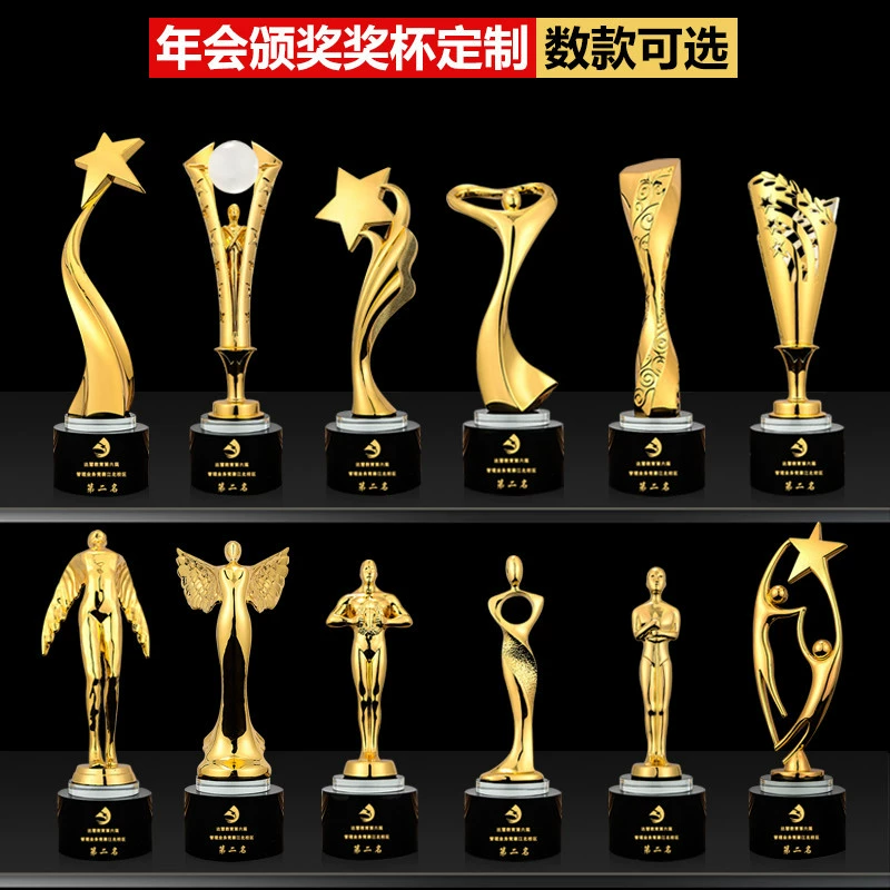 Вау, индивидуальный хрустальный трофей, металлический трофей, статуэтка-трофей «Оскар», гравированные медали для футбольных и баскетбольных соревнований