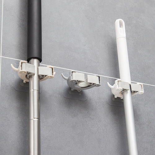 Multi-functional traceless horn mop clip hook without drilling Patented mop holder for broom holder wall-mounted bathroom