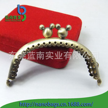东莞厂家手工口金钱包铰，压花针孔拱形钱包夹，五金圆侧单耳口铰