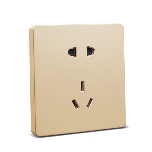 Xuanmeng 86 type wall switch socket champagne gold five-hole socket household concealed switch socket socket panel