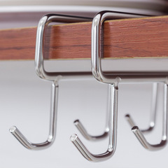 Hole-free kitchen stainless steel lower hook wholesale multi-functional drain cup holder double row traceless storage coffee cup holder