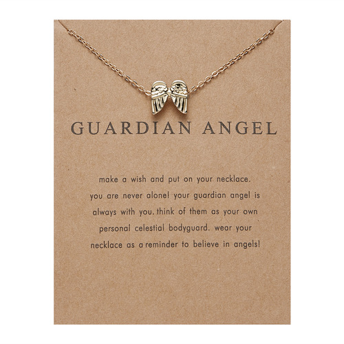 Foreign trade hot-selling cardboard envelope jewelry for women simple paper card cat ears alloy pendant necklace Valentine's Day gift