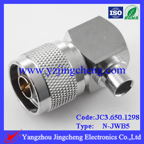 N-JWB5半刚电缆连接器，公头，弯式，接半刚半柔250线