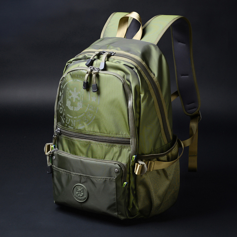 Hua Longdier Fashion Men's Backpack Large Capacity Travel Backpack Men's Waterproof Canvas Bag Outdoor Men's Trendy Bag