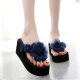 New Ethnic Style Flower Beach Slippers Women's Summer Seaside Non-Slip Thick Bottom Flip-Flops Outwear Fashionable Wedge Sandals