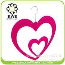 创意爱心防滑魔术植绒衣架丝巾架防滑防变形可挂领带丝巾批发衣架