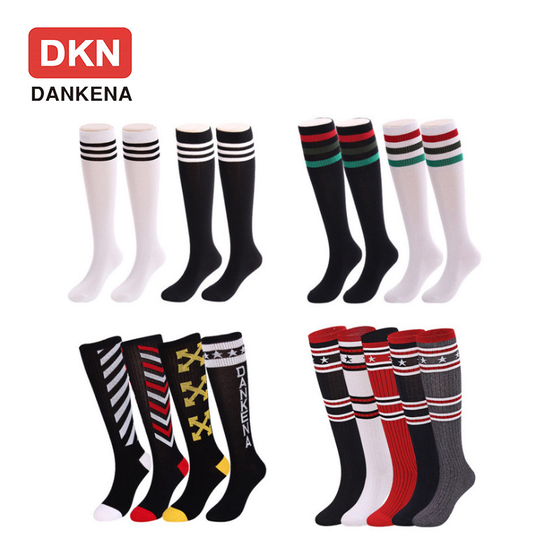 New European and American street fashion socks cotton striped letter sports style knee socks comfortable preppy style high socks activity