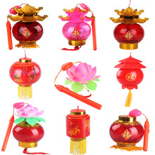 元宵节闪光六角灯笼新年儿童音乐卡通手提灯笼发光上坟灯笼玩具