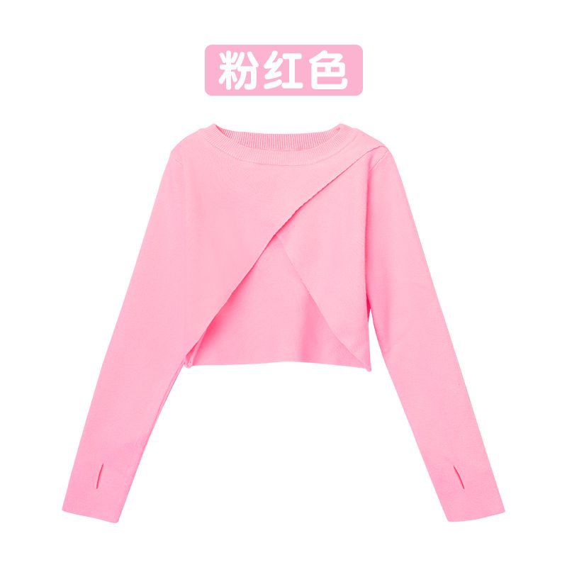 Suéter de baile para niños ropa de baile para niños camisa de fondo para niñas jersey de otoño e invierno rojo de manga larga ropa de práctica abrigo