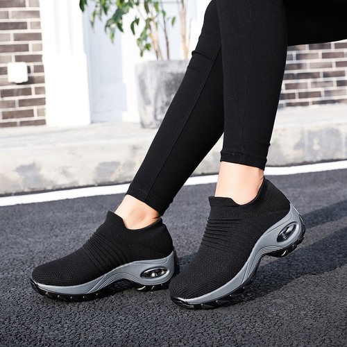 Cross-border e-commerce direct supply of large size women's shoes air cushion fly knit sports shoes over-the-foot shoes fashion casual shoes socks shoes foreign trade