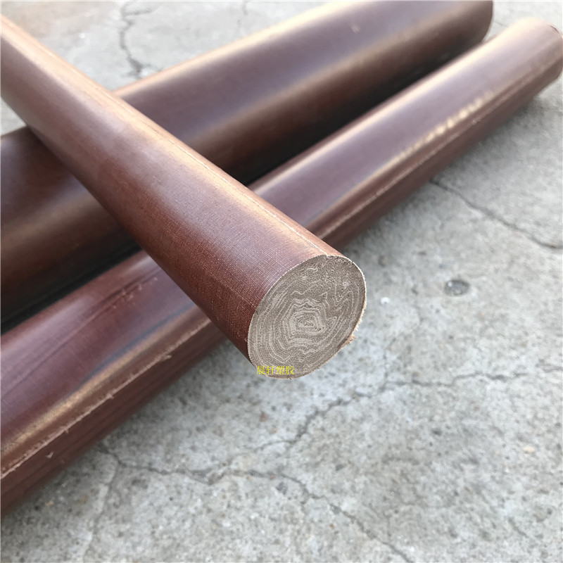 咖啡色电木棒耐高温绝缘胶木棒酚醛树脂层压棒布纹电工塑胶棒加工