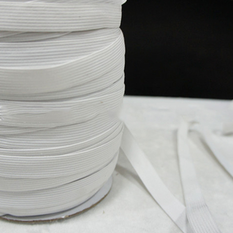 专业供应10MM白色针织松紧带 白色口罩绳 3MM扁平加宽松紧带