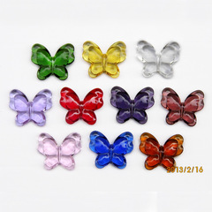 Cross-border 28x35mm butterfly warm and romantic crystal beads wholesale bead stringing beads Crystal bead factory direct sales