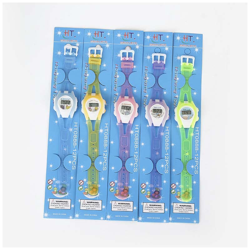 Estudiante de moda transparente para niños reloj electrónico multicolor Taobao pequeño puesto de regalo 2 yuanes tienda al por mayor suministro práctico