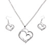 Jewelry, set, accessory, earrings heart-shaped heart shaped, necklace, chain, European style, wedding accessories, wholesale