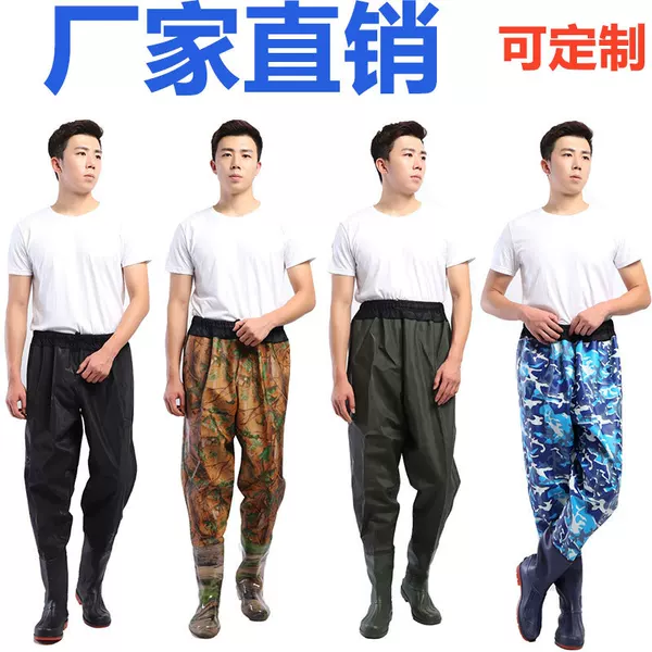 Waist-length pants wading pants conjoined rain pants half-length pants fishing pants conjoined water fork factory outlet